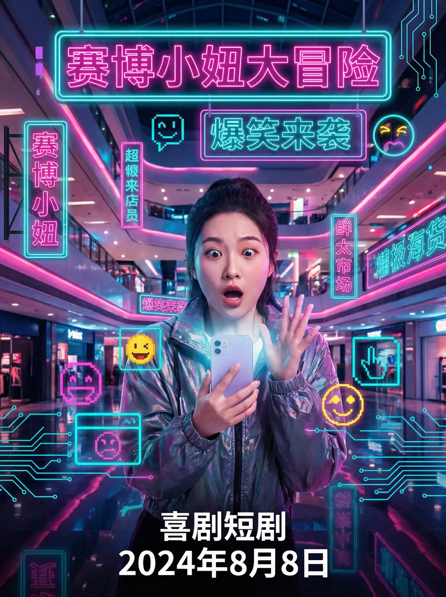 发财日记电影免费观看 搞笑喜剧短剧 - 赛博小妞大冒险海报
